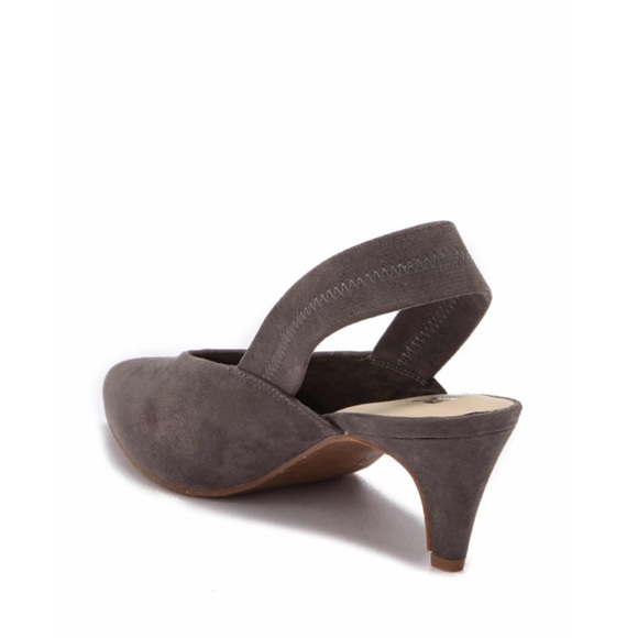 BC Footwear Suede Kitten Heel Slingback - Picture 2 of 5